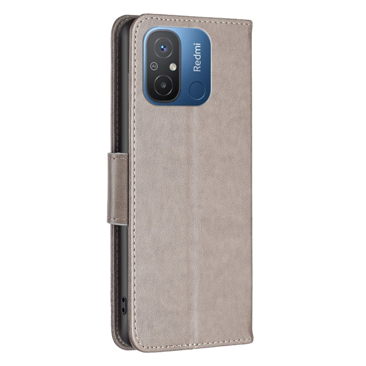 For Xiaomi Redmi 12C Embossing Two Butterflies Pattern Leather Phone Case