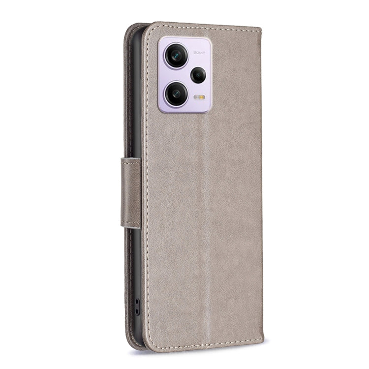 For Xiaomi Redmi Note 12 Pro+ Global Embossing Two Butterflies Pattern Leather Phone Case