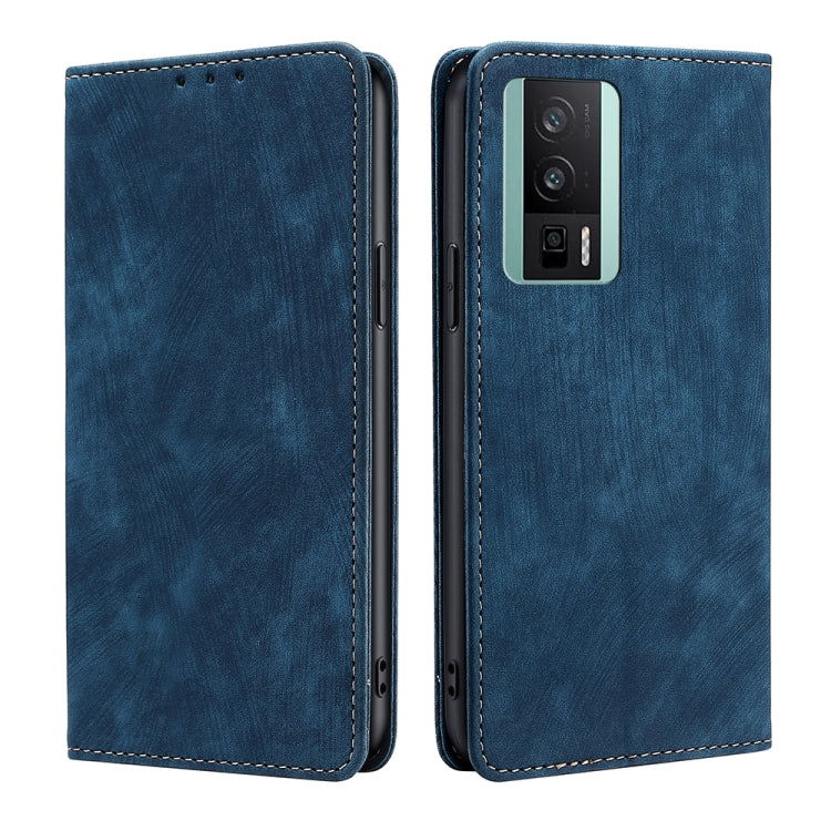 For Xiaomi Redmi K60 / K60 Pro RFID Anti-theft Brush Magnetic Leather Phone Case