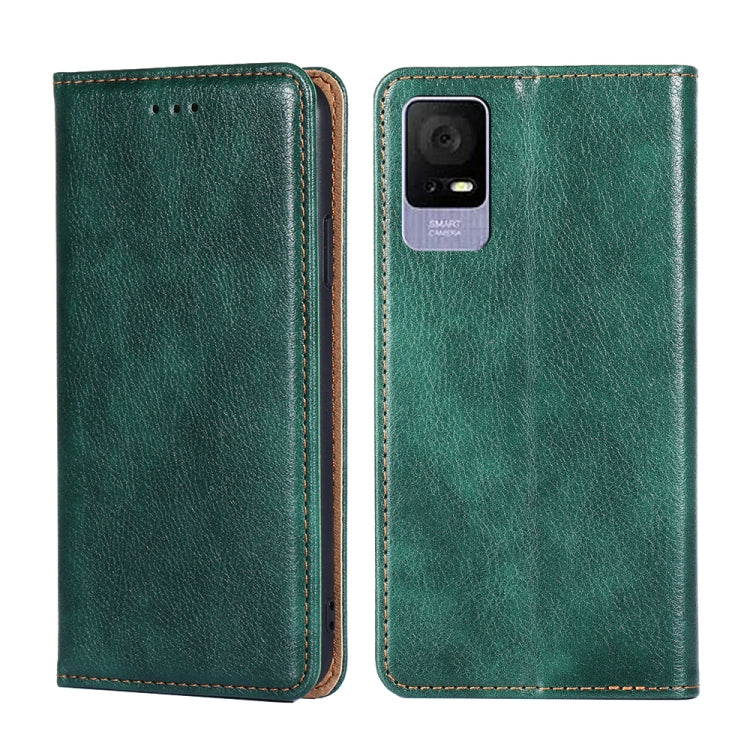 For TCL 405 / 406 / 408 Gloss Oil Solid Color Magnetic Leather Phone Case