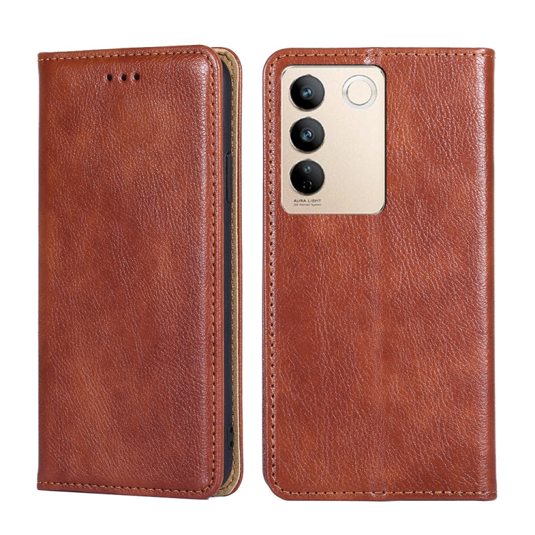 For vivo S16 / S16 Pro Gloss Oil Solid Color Magnetic Leather Phone Case