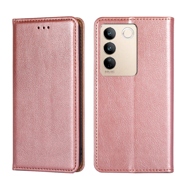 For vivo S16 / S16 Pro Gloss Oil Solid Color Magnetic Leather Phone Case