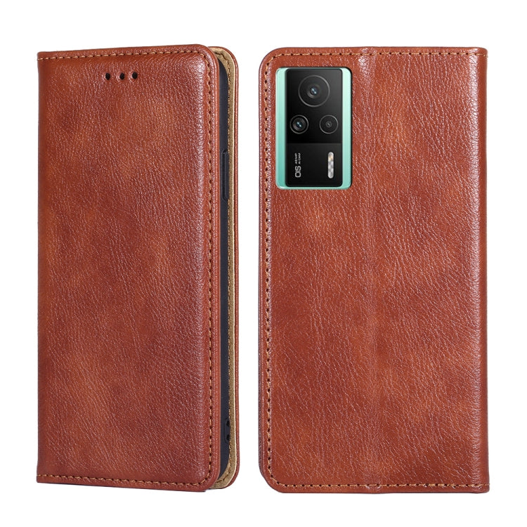 For Xiaomi Redmi K60E Gloss Oil Solid Color Magnetic Leather Phone Case