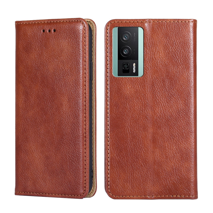 For Xiaomi Redmi K60 / K60 Pro Gloss Oil Solid Color Magnetic Leather Phone Case