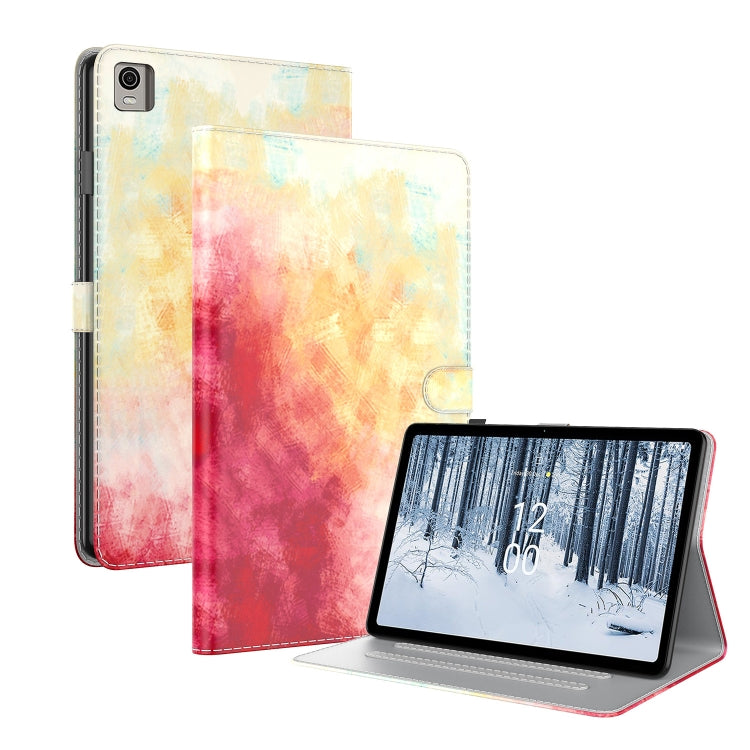 For Nokia T21 Watercolor Pattern Flip Leather Tablet Case
