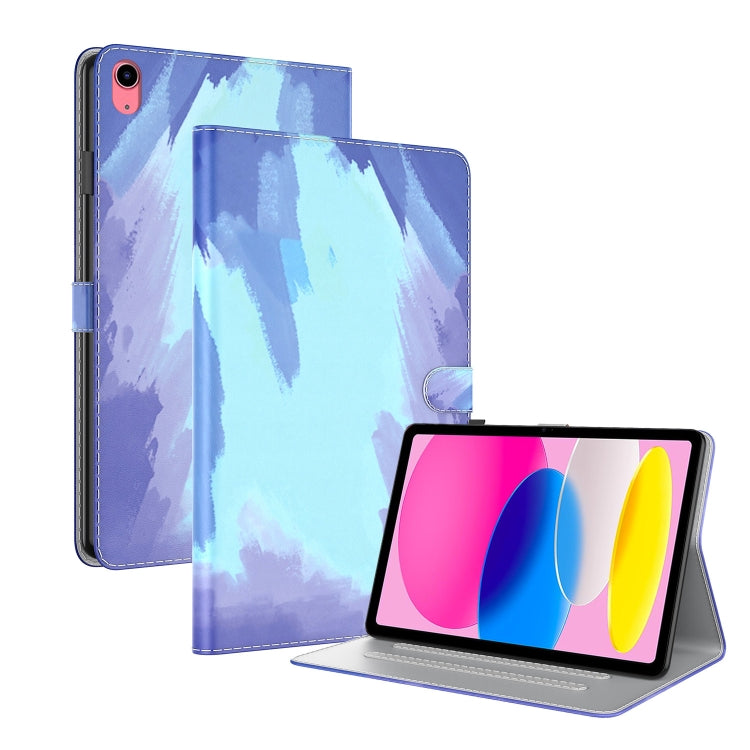 For iPad 10th Gen 10.9 2022 Watercolor Pattern Flip Leather Tablet Case