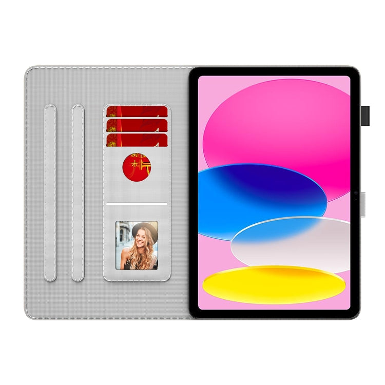 For iPad 10th Gen 10.9 2022 Watercolor Pattern Flip Leather Tablet Case