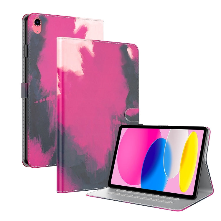 For iPad 10th Gen 10.9 2022 Watercolor Pattern Flip Leather Tablet Case