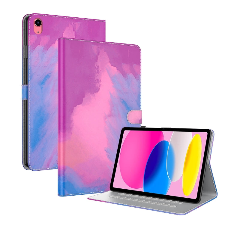 For iPad 10th Gen 10.9 2022 Watercolor Pattern Flip Leather Tablet Case