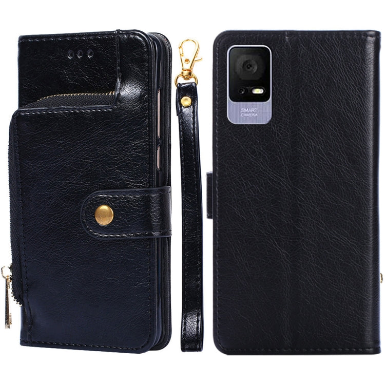 For TCL 405 / 406 / 408 Zipper Bag Leather Phone Case