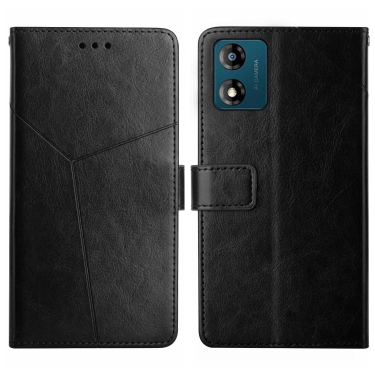 For Motorola Moto E13 4G HT01 Y-shaped Pattern Flip Leather Phone Case