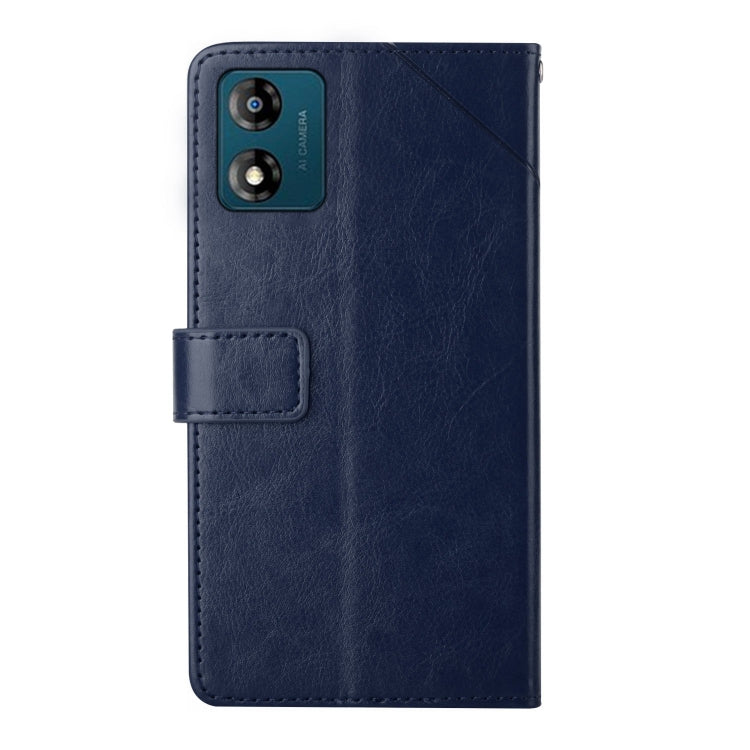 For Motorola Moto E13 4G HT01 Y-shaped Pattern Flip Leather Phone Case