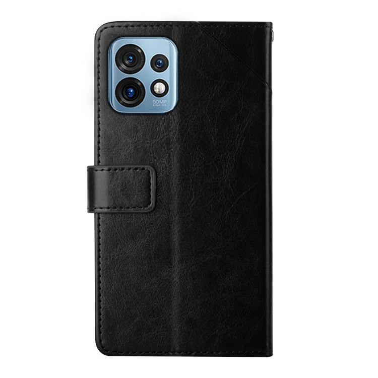 For Motorola Edge+ 2023 HT01 Y-shaped Pattern Flip Leather Phone Case