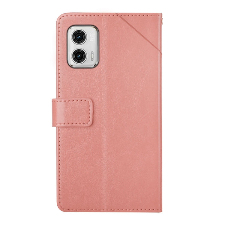 For Motorola Moto G73 5G HT01 Y-shaped Pattern Flip Leather Phone Case