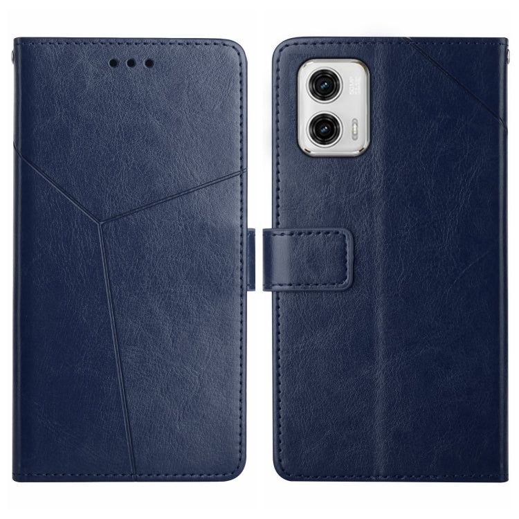For Motorola Moto G73 5G HT01 Y-shaped Pattern Flip Leather Phone Case