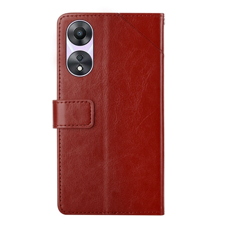 For OPPO Reno8 T 4G HT01 Y-shaped Pattern Flip Leather Phone Case