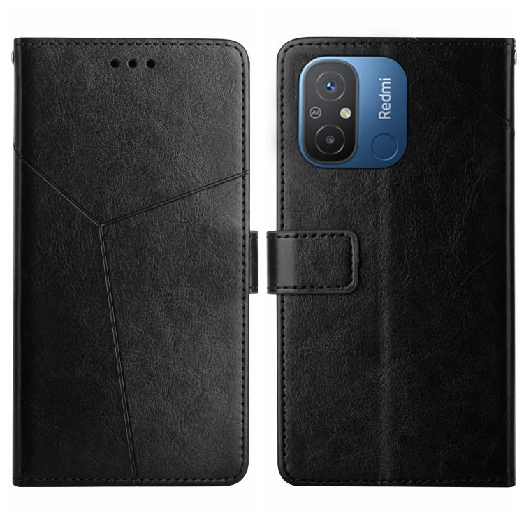 For Xiaomi Redmi 11A 4G HT01 Y-shaped Pattern Flip Leather Phone Case