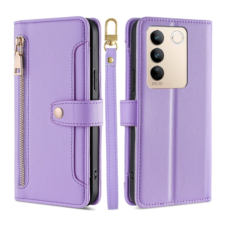 For vivo S16 / S16 Pro Sheep Texture Cross-body Zipper Wallet Leather Phone Case