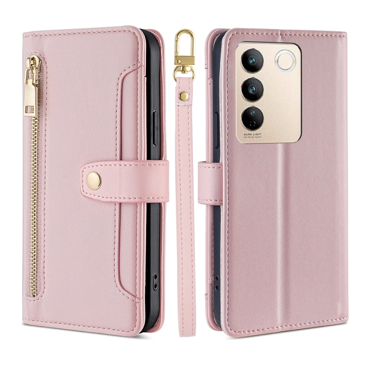 For vivo S16 / S16 Pro Sheep Texture Cross-body Zipper Wallet Leather Phone Case