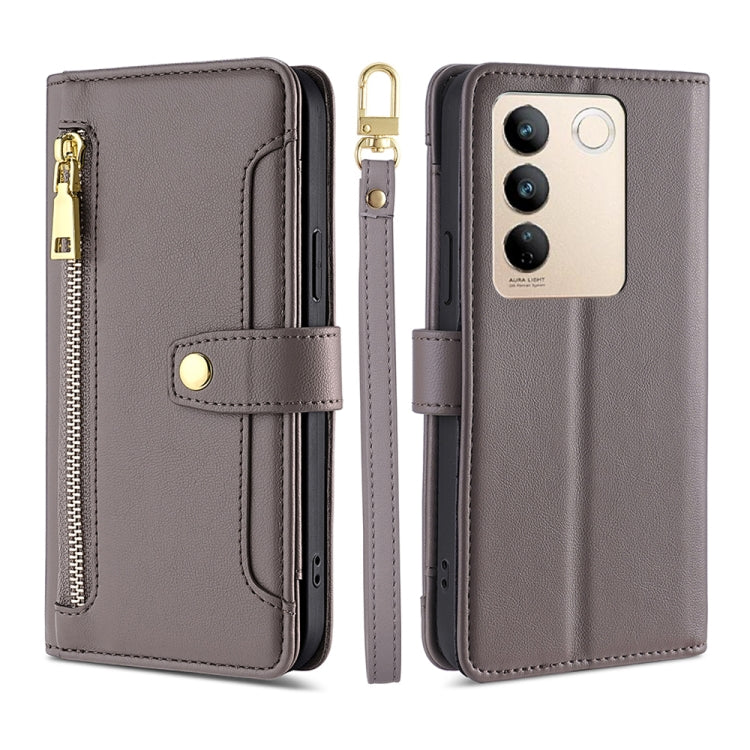 For vivo S16 / S16 Pro Sheep Texture Cross-body Zipper Wallet Leather Phone Case