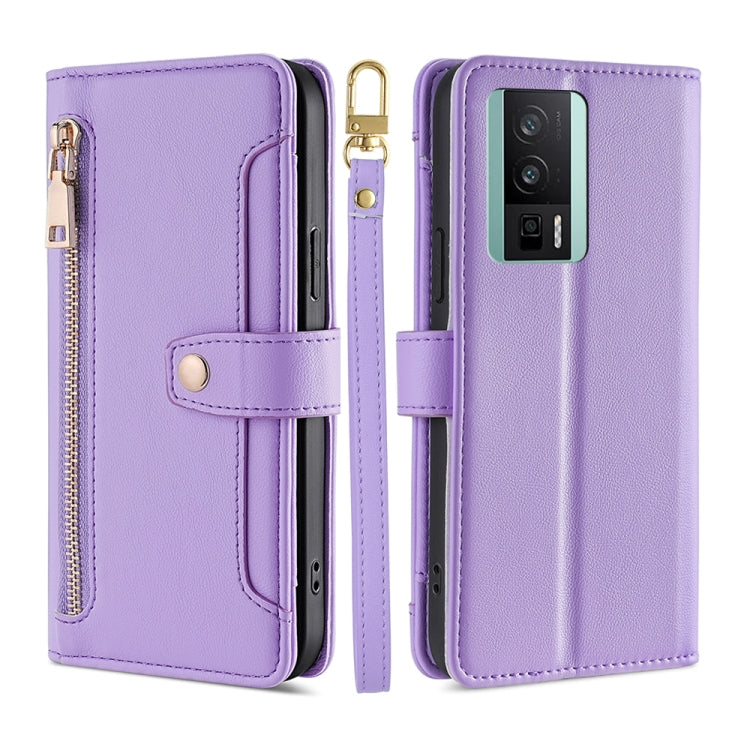 For Xiaomi Redmi K60 / K60 Pro Sheep Texture Cross-body Zipper Wallet Leather Phone Case
