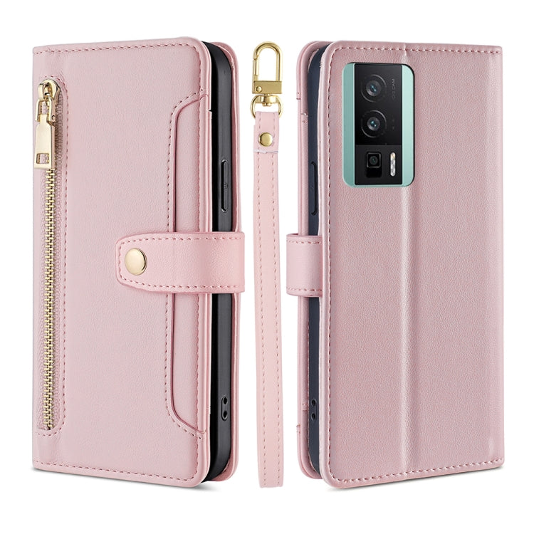 For Xiaomi Redmi K60 / K60 Pro Sheep Texture Cross-body Zipper Wallet Leather Phone Case