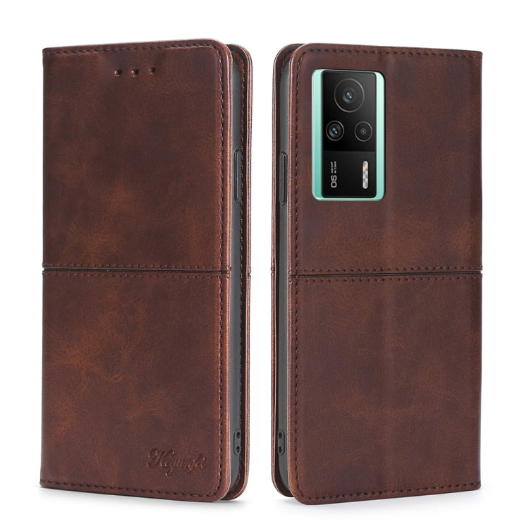 For Xiaomi Redmi K60E Cow Texture Magnetic Horizontal Flip Leather Phone Case