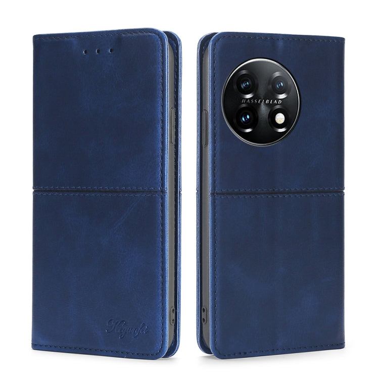 For OnePlus 11 Cow Texture Magnetic Horizontal Flip Leather Phone Case
