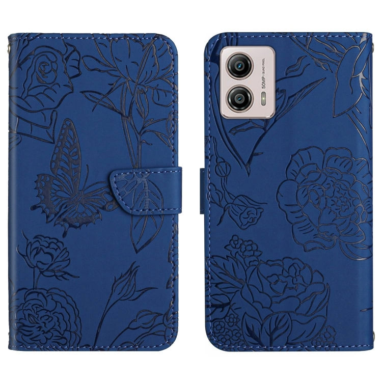 For Motorola Moto G53 5G/G13/G23 HT03 Skin Feel Butterfly Embossed Flip Leather Phone Case