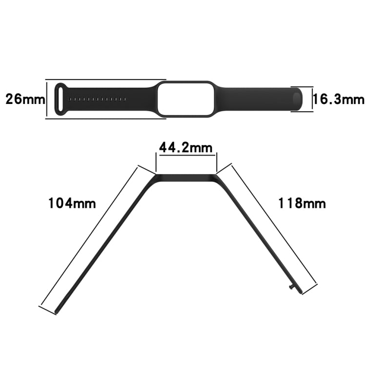 For Redmi Band 2 Solid Color Silicone Integrated Watch Band