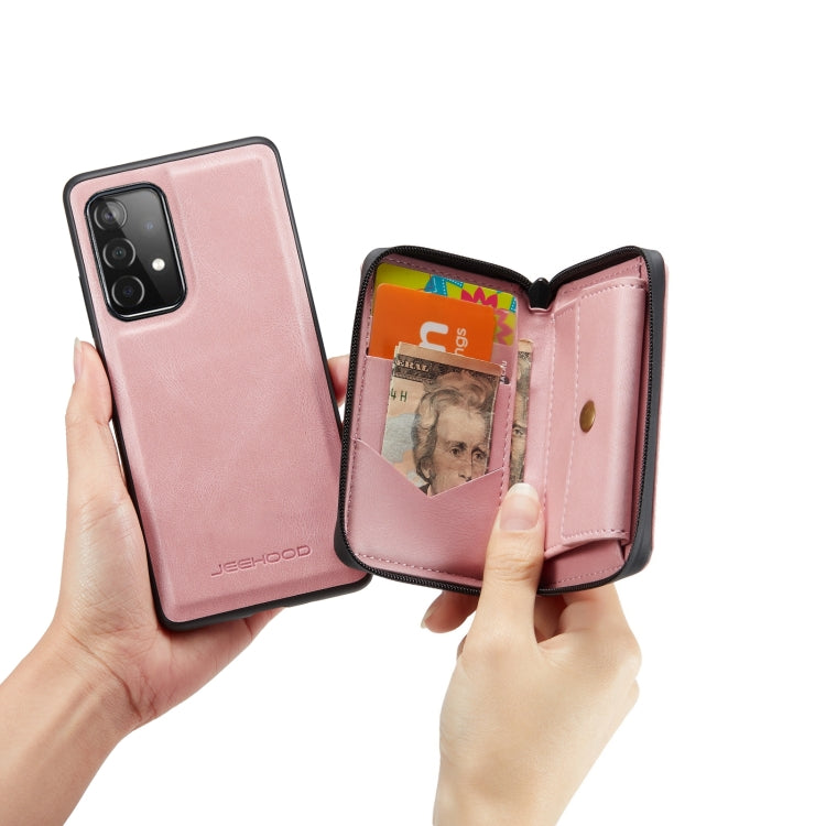 For Samsung Galaxy A53 5G JEEHOOD Magnetic Zipper Horizontal Flip Leather Phone Case