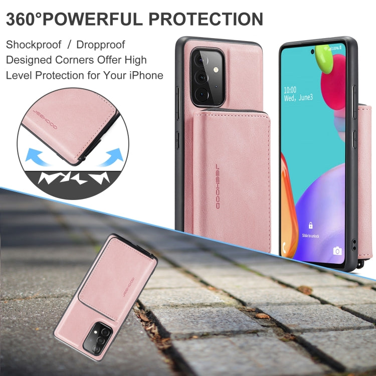 For Samsung Galaxy A53 5G JEEHOOD Magnetic Zipper Horizontal Flip Leather Phone Case
