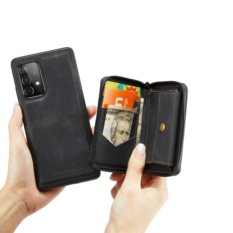For Samsung Galaxy A53 5G JEEHOOD Magnetic Zipper Horizontal Flip Leather Phone Case