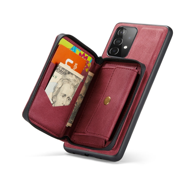 For Samsung Galaxy A53 5G JEEHOOD Magnetic Zipper Horizontal Flip Leather Phone Case