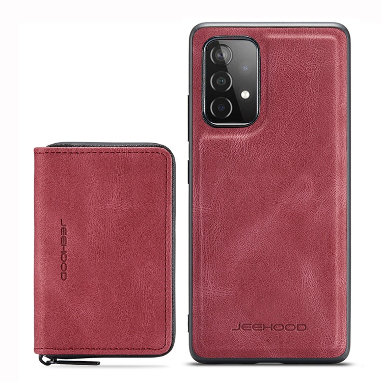 For Samsung Galaxy A53 5G JEEHOOD Magnetic Zipper Horizontal Flip Leather Phone Case