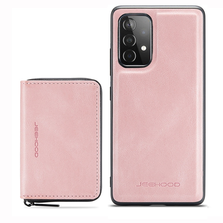 For Samsung Galaxy A73 5G JEEHOOD Magnetic Zipper Horizontal Flip Leather Phone Case