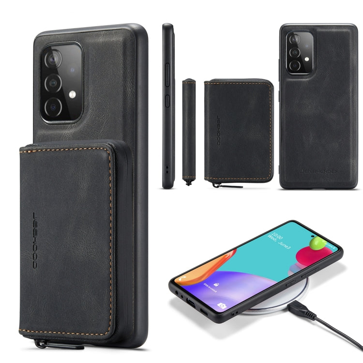 For Samsung Galaxy A73 5G JEEHOOD Magnetic Zipper Horizontal Flip Leather Phone Case