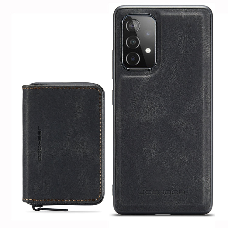 For Samsung Galaxy A73 5G JEEHOOD Magnetic Zipper Horizontal Flip Leather Phone Case