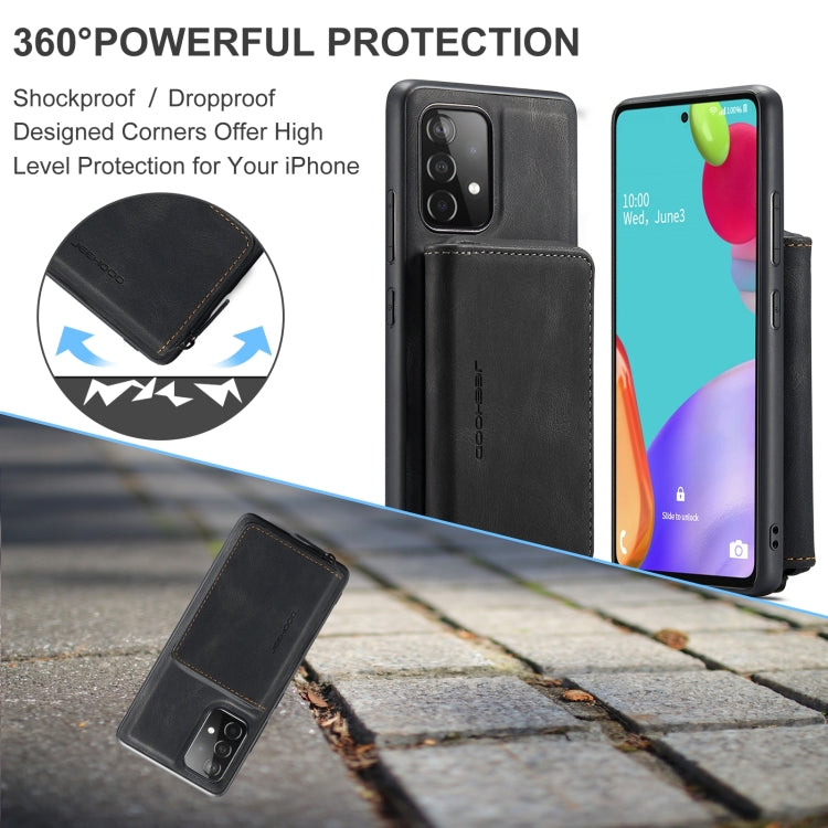 For Samsung Galaxy A73 5G JEEHOOD Magnetic Zipper Horizontal Flip Leather Phone Case
