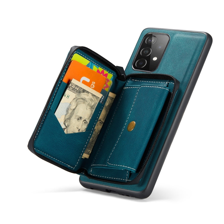 For Samsung Galaxy A73 5G JEEHOOD Magnetic Zipper Horizontal Flip Leather Phone Case