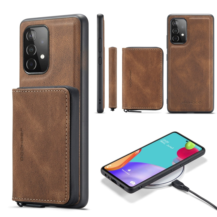 For Samsung Galaxy A73 5G JEEHOOD Magnetic Zipper Horizontal Flip Leather Phone Case