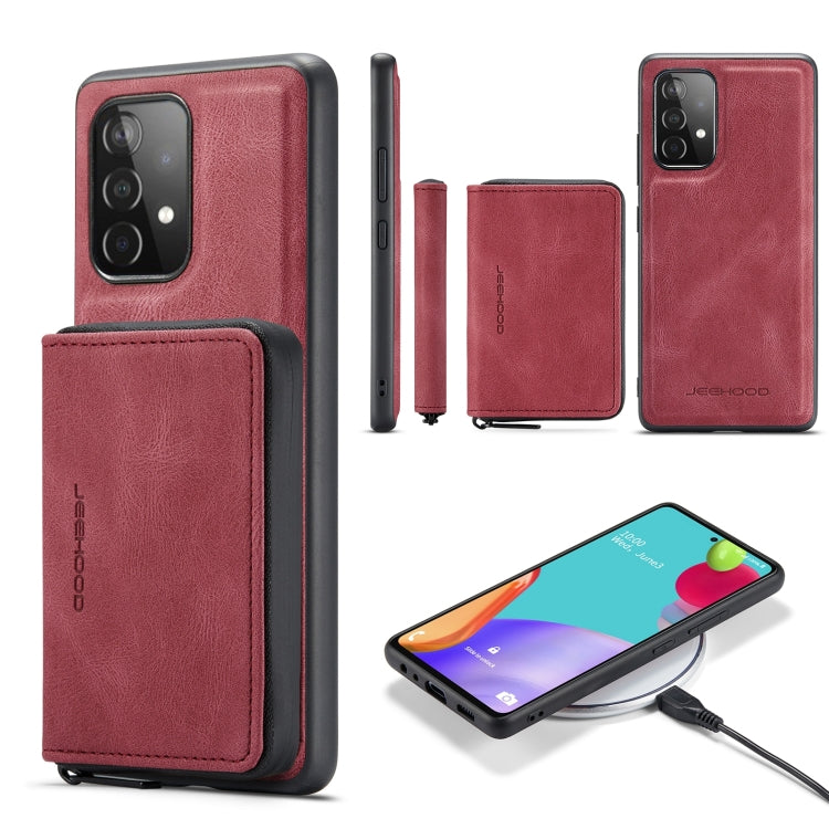 For Samsung Galaxy A73 5G JEEHOOD Magnetic Zipper Horizontal Flip Leather Phone Case