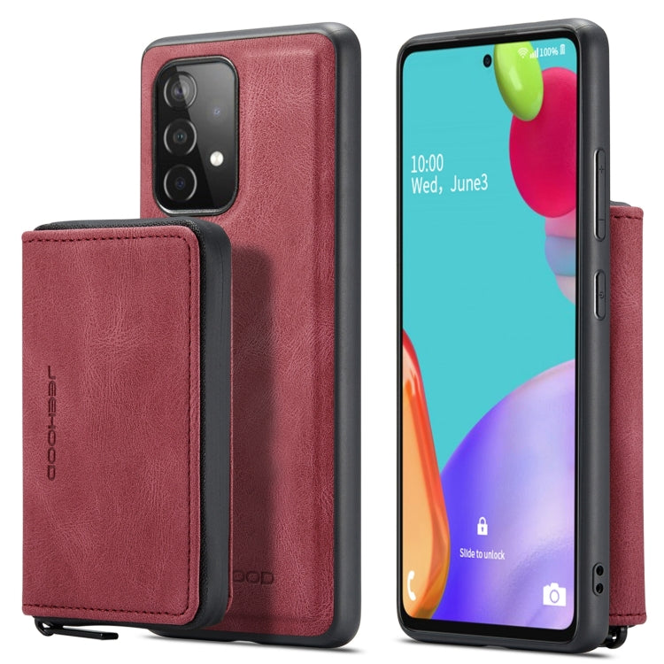 For Samsung Galaxy A73 5G JEEHOOD Magnetic Zipper Horizontal Flip Leather Phone Case