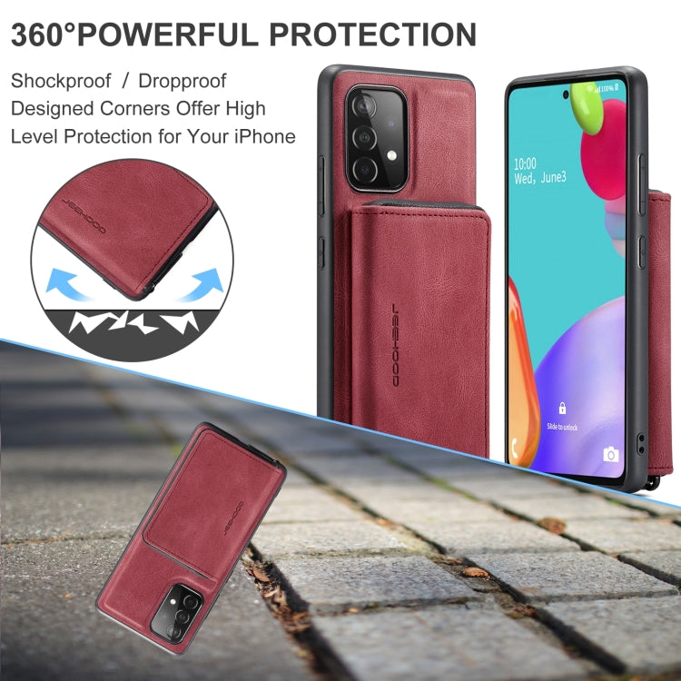 For Samsung Galaxy A73 5G JEEHOOD Magnetic Zipper Horizontal Flip Leather Phone Case