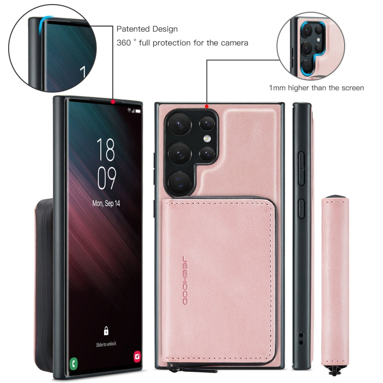 For Samsung Galaxy S23 Ultra 5G JEEHOOD Magnetic Zipper Horizontal Flip Leather Phone Case
