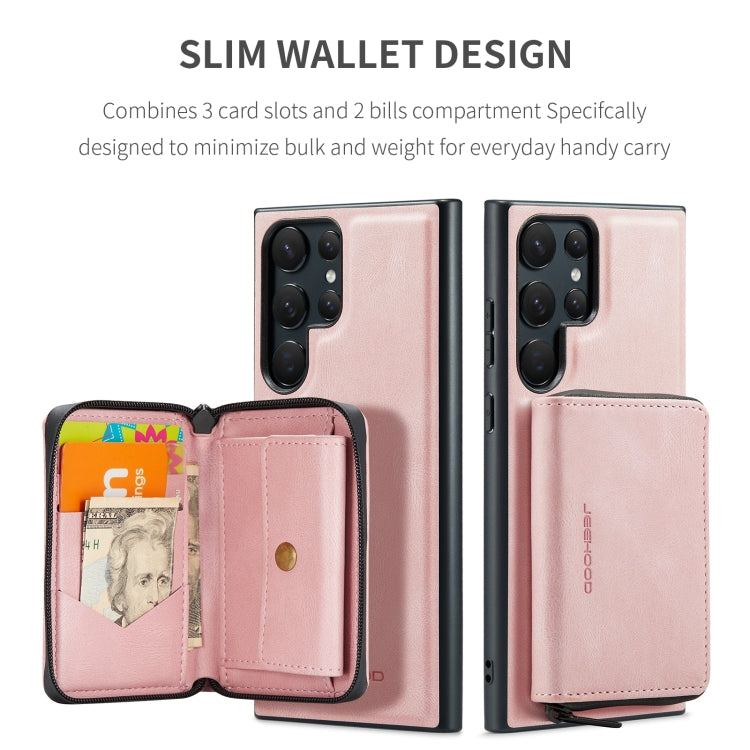 For Samsung Galaxy S23 Ultra 5G JEEHOOD Magnetic Zipper Horizontal Flip Leather Phone Case