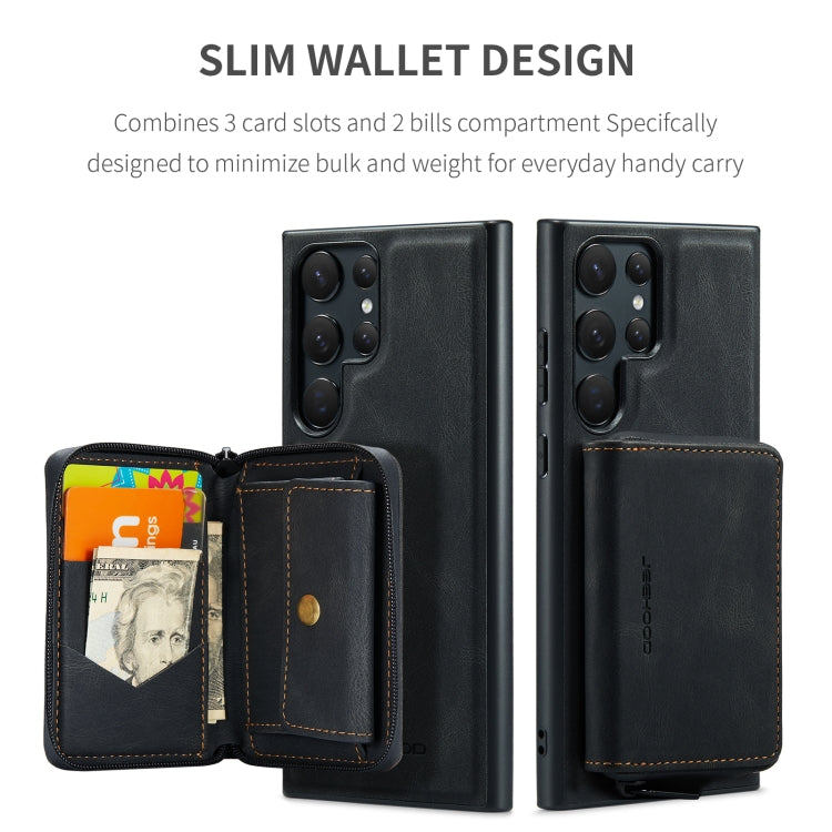 For Samsung Galaxy S23 Ultra 5G JEEHOOD Magnetic Zipper Horizontal Flip Leather Phone Case