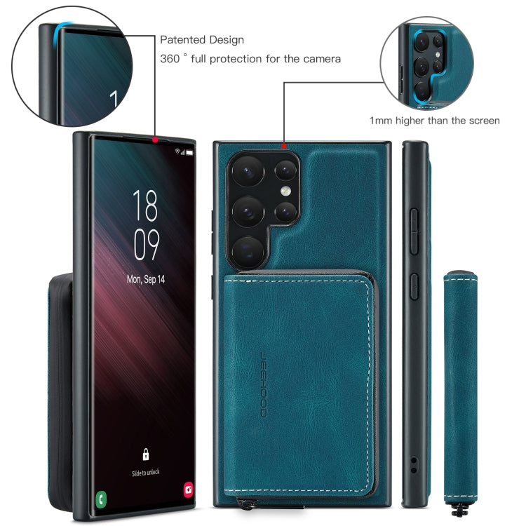For Samsung Galaxy S23 Ultra 5G JEEHOOD Magnetic Zipper Horizontal Flip Leather Phone Case
