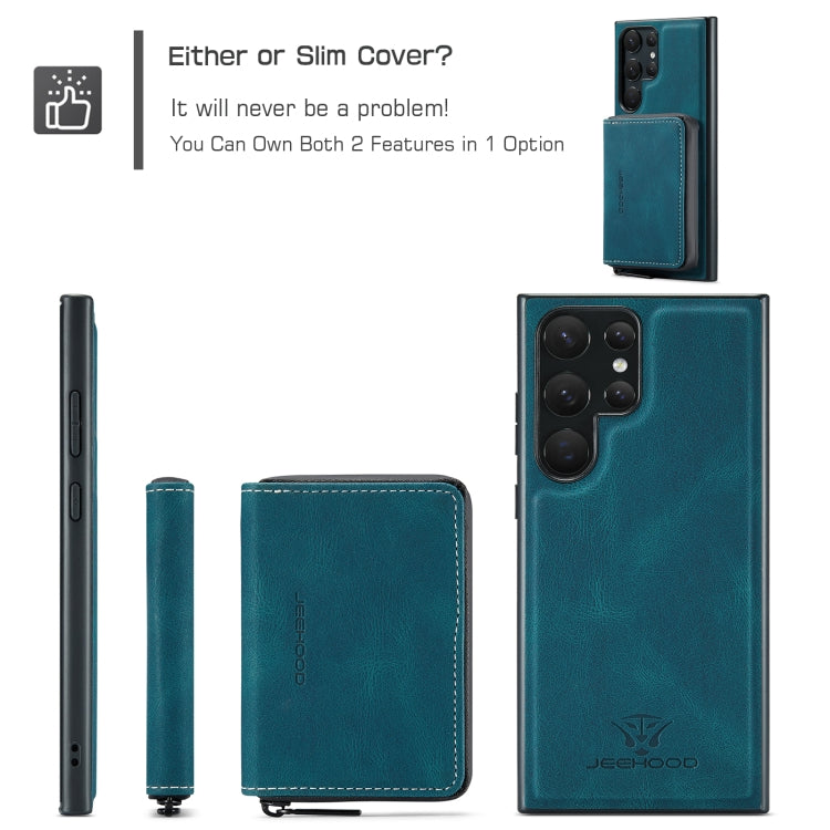 For Samsung Galaxy S23 Ultra 5G JEEHOOD Magnetic Zipper Horizontal Flip Leather Phone Case