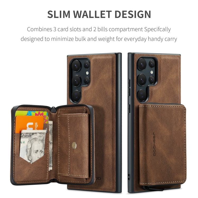 For Samsung Galaxy S23 Ultra 5G JEEHOOD Magnetic Zipper Horizontal Flip Leather Phone Case